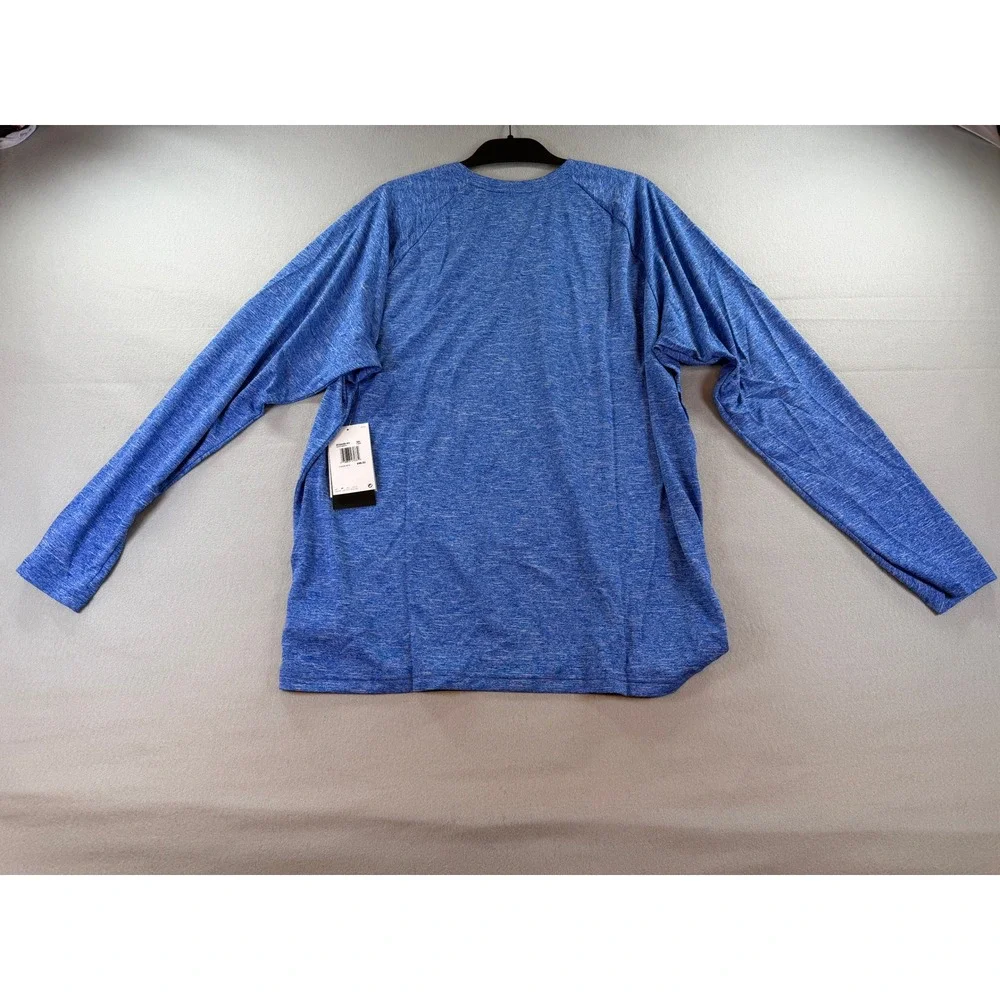 Nike Swim Dri-FIT Heather Long Sleeve Rash Guard Blue UPF 40+ NESSA590-494 XXL